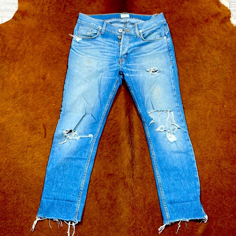 Vintage Hudson Slim Slouch Distressed Men’s Crop Jeans.
